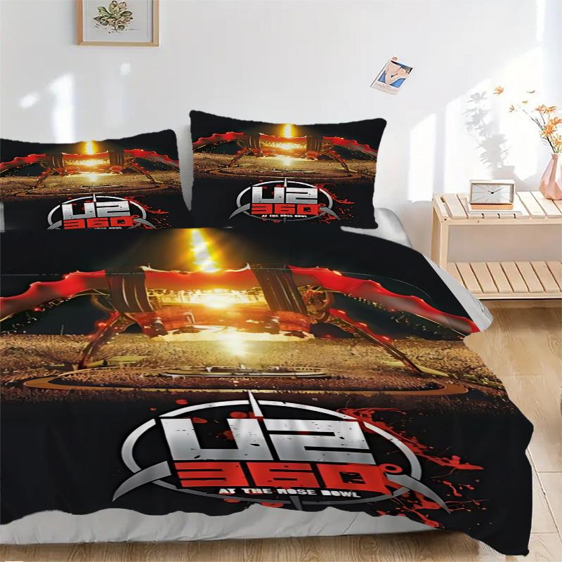 

3pcs U2 Band Duvet Cover Set, Includes 1 Duvet Cover and 1/2 Pillowcases (No Insert) yy251104252 135x200cm