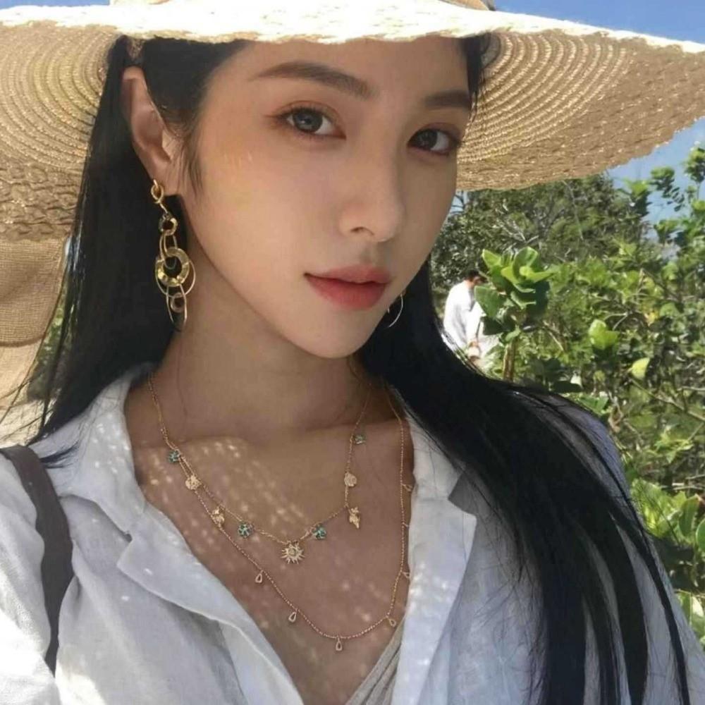 Long Chain Pendant Earrings Multi-layers Dangle Earrings Ear Accessories Date Night