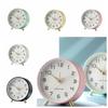 Mute Frosted Metal Clock Round Table Clock Battery Operated Nordic Alarm Clock  Bedroom