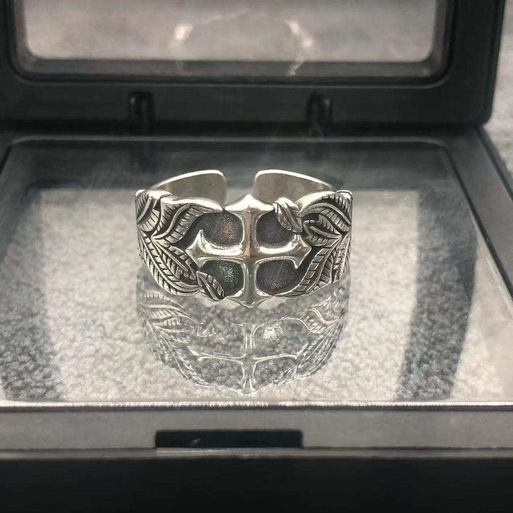 Unisex Adjustable European Retro Cross Ring