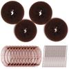 Teenitor Hair Bun Maker Kit - 4pcs Medium Donut Shapers, 10pcs Invisible Nets, 10pcs Bobby Pins, Crown Shaper Set