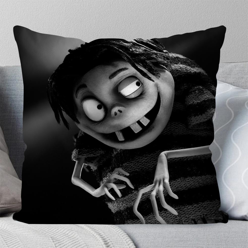 3D Black And White Fantasy Movie F-Frankeweenie Pillow Case Square Pillow Bedroom Sofa Leisure Living Room Home Decoration 40X40