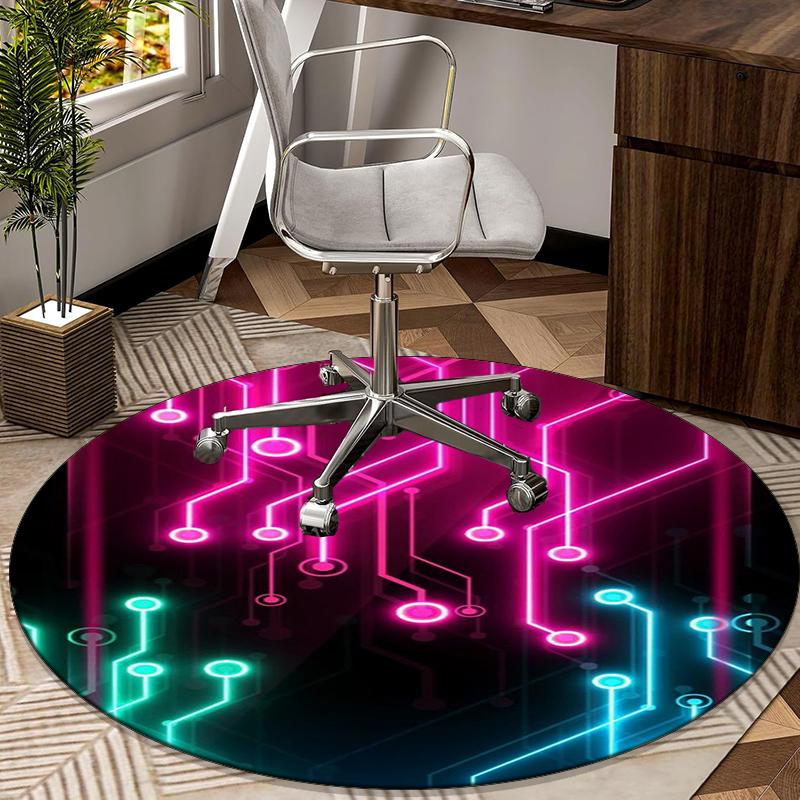 

Abstract Geometric Patterns round carpet Chair cushion Round Entryway Rug, Soft Round Rugs for Living Room, Bedroom, Circle Carpet decor gifts Diameter 60cm