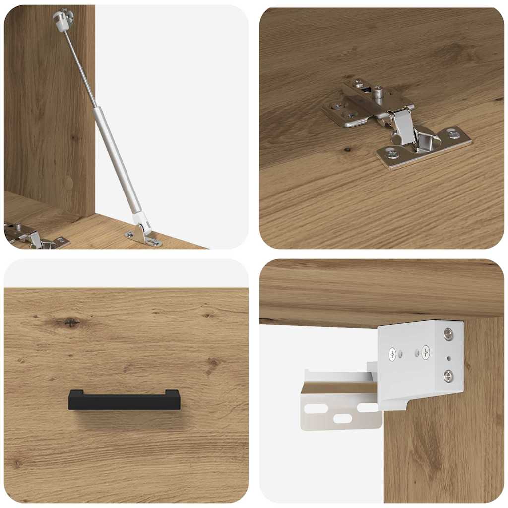 Wall Cabinet 60 X 36.5 X 35 Cm Engineered Wood Artisan Oak