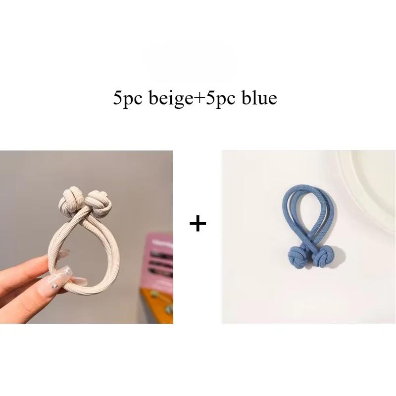 10pz Elastici per Capelli da Donna Elasticizzati con Nodo, Elastici per Coda di Cavallo, Accessori per Capelli alla Moda per Uso Quotidiano, Uscite, Casual