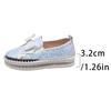 Large size muffin platform single shoes women's new flat bottom round head bow sequins one pedal lazy shoes