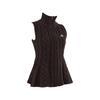 J.JANE Flower Midi Knit Zip-Up Vest (Dark Chocolate)