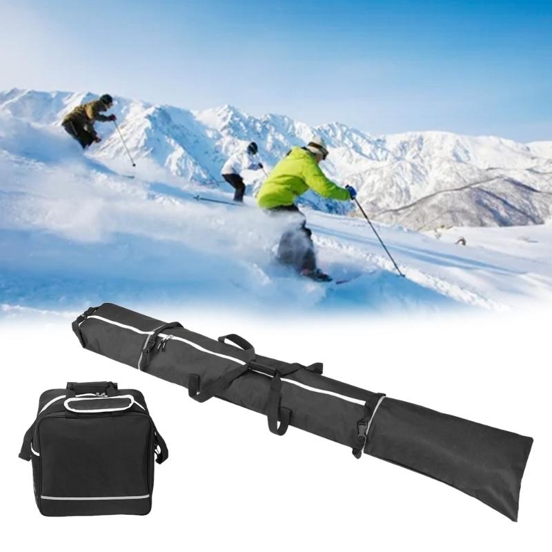 Two-Piece Snowboard and Boot Bag Ski Gear Bag & Ski Boot Bag Combo Large Capacity Waterproof Ski Travel Bag Durable