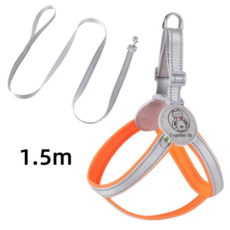 Guinzaglio per animali domestici, imbracatura riflettente, stile gilet, guinzaglio per cani