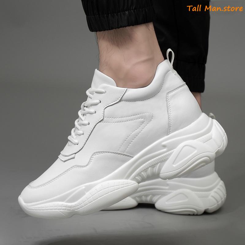 Sneakers Men Elevator Shoes Height Increase Shoes For Men Height Increase White Shoes Black Shoes 6-8 Cm Plus Size Women 36-44