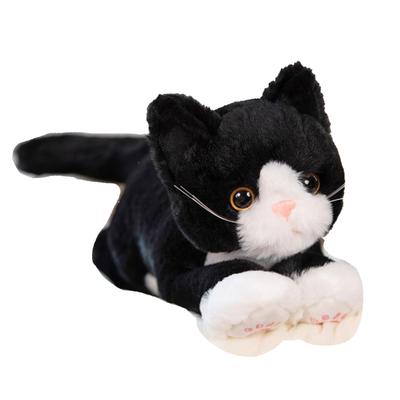 Hyack Cat Plush Toy Cat Body Pillow Toy Fluffy Realistic Cute Gift Black Cat and (Black White) [Product]
