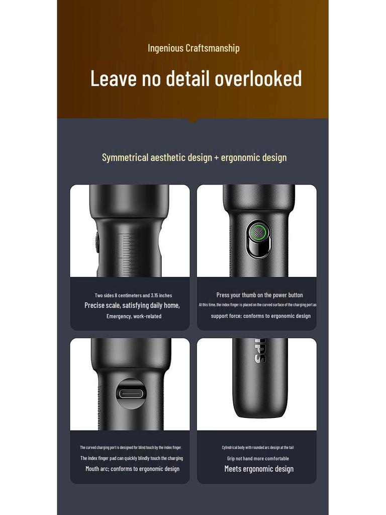 Rechargeable High-Brightness Multifunctional Flashlight with Long Battery Life for Indoor & Outdoor Use