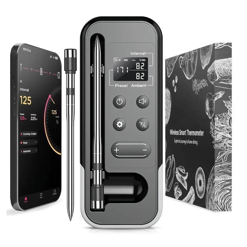 2025 New Smart Bluetooth BBQ Thermometer - Wireless Meat Thermometer for Kitchen Cooking Food Temperature Monitoring