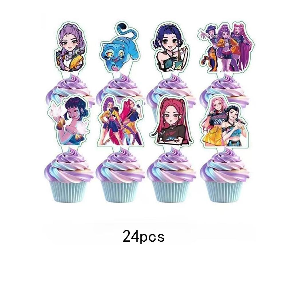 25Pcs Hunters Demon Cake Toppers For Birthday Decorating Or Children'S Fans