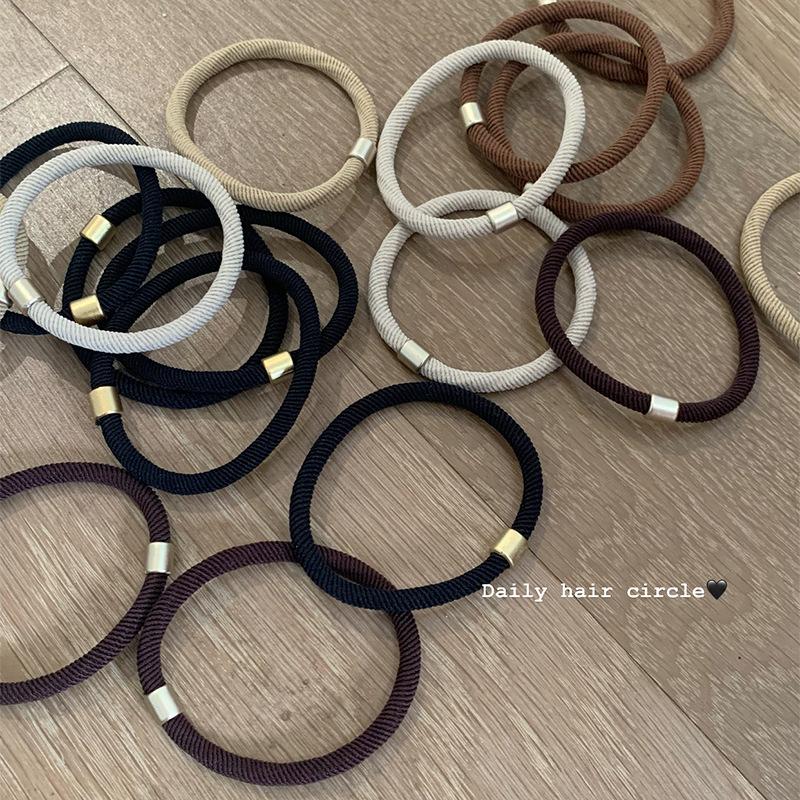 5 Stück Koreanischer Stil Vintage Leopardenmuster Haarbänder Hohe Elastizität Tägliche Basis Pferdeschwanz Gummibänder Haargummis Seile Mädchen Kopfschmuck