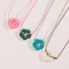 Retro Minimalist Fashion Free Knotting Flower Pendant Wax Thread Necklace Clavicle Chain
