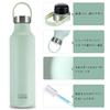 600ml Stainless Steel Water Bottle for Kids, Direct Drinking, Insulated, Keeps Drinks Hot or Cold, Portable, Stylish, Includes Bottle Brush, Green