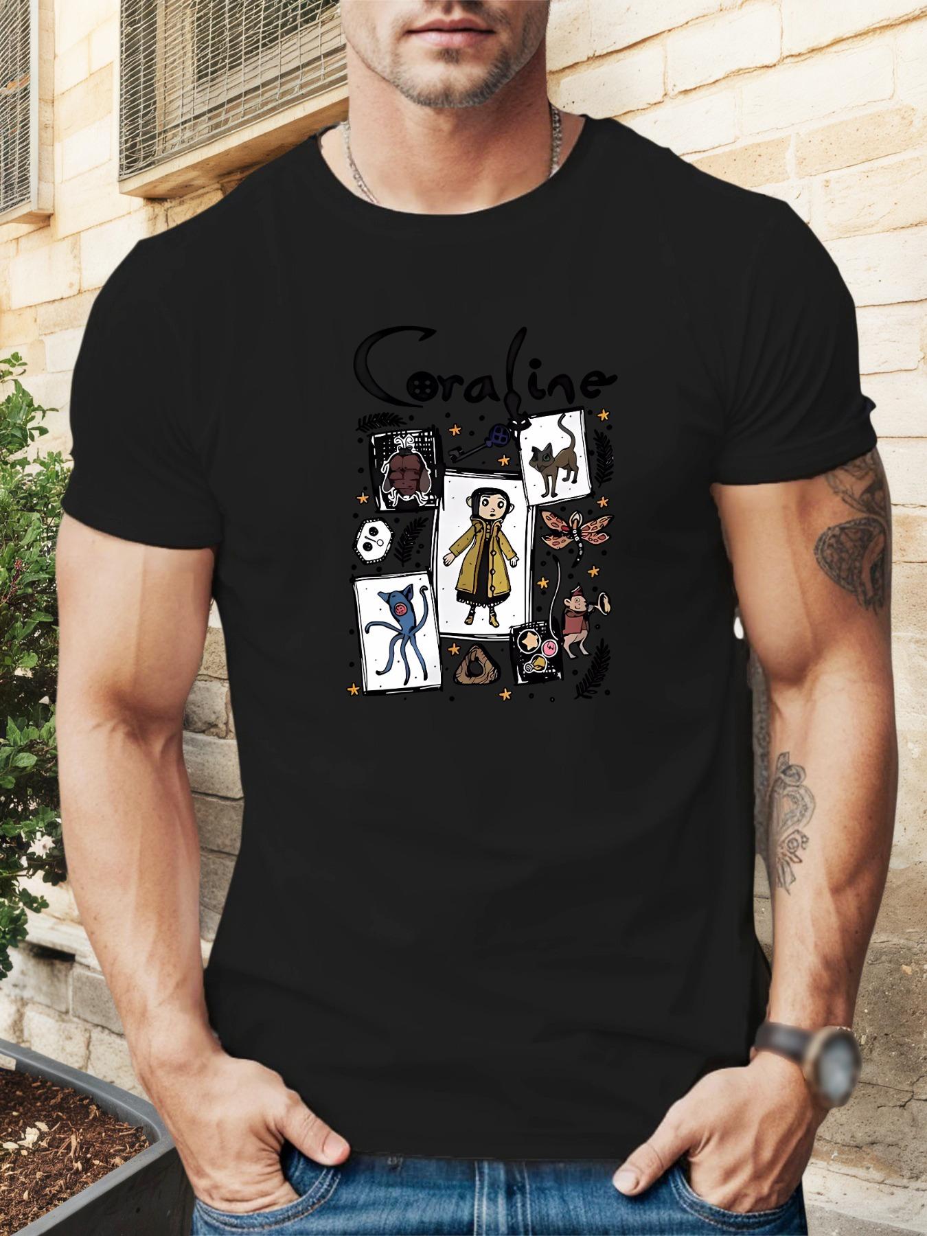 

Coraline Graphic T-shirt - Classic Summer Crew Neck L