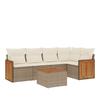 VidaXL Garden Lounge Set with Cushions 6 Pcs, Patio Sofas, Furniture Set, Outdoor Terrace Furniture, Beige 3260035