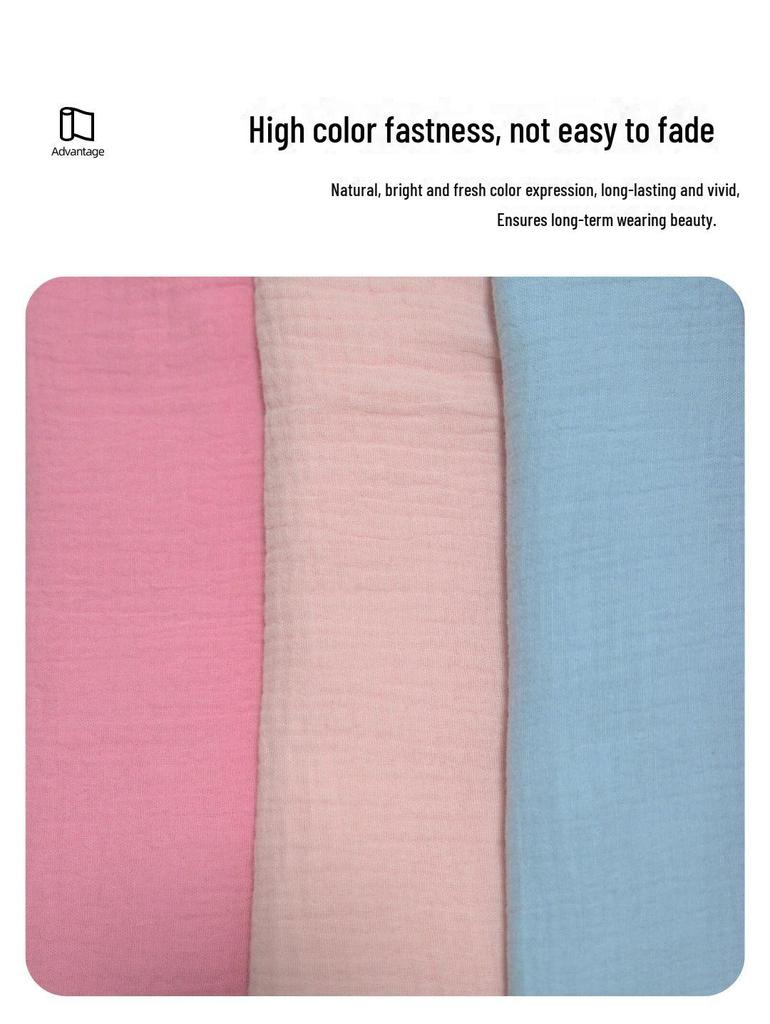 Pleated Dress & Pajamas Fabric - Pure Cotton Double Gauze Crepe Seersucker
