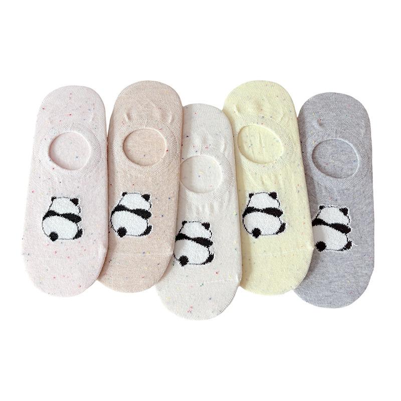Boneless Sewn Toe Dot Yarn Cartoon Boat Socks, Women's Cotton Socks, Summer Thin Shallow-mouthed Non-dropping Heel Anti-slip Invisible Socks