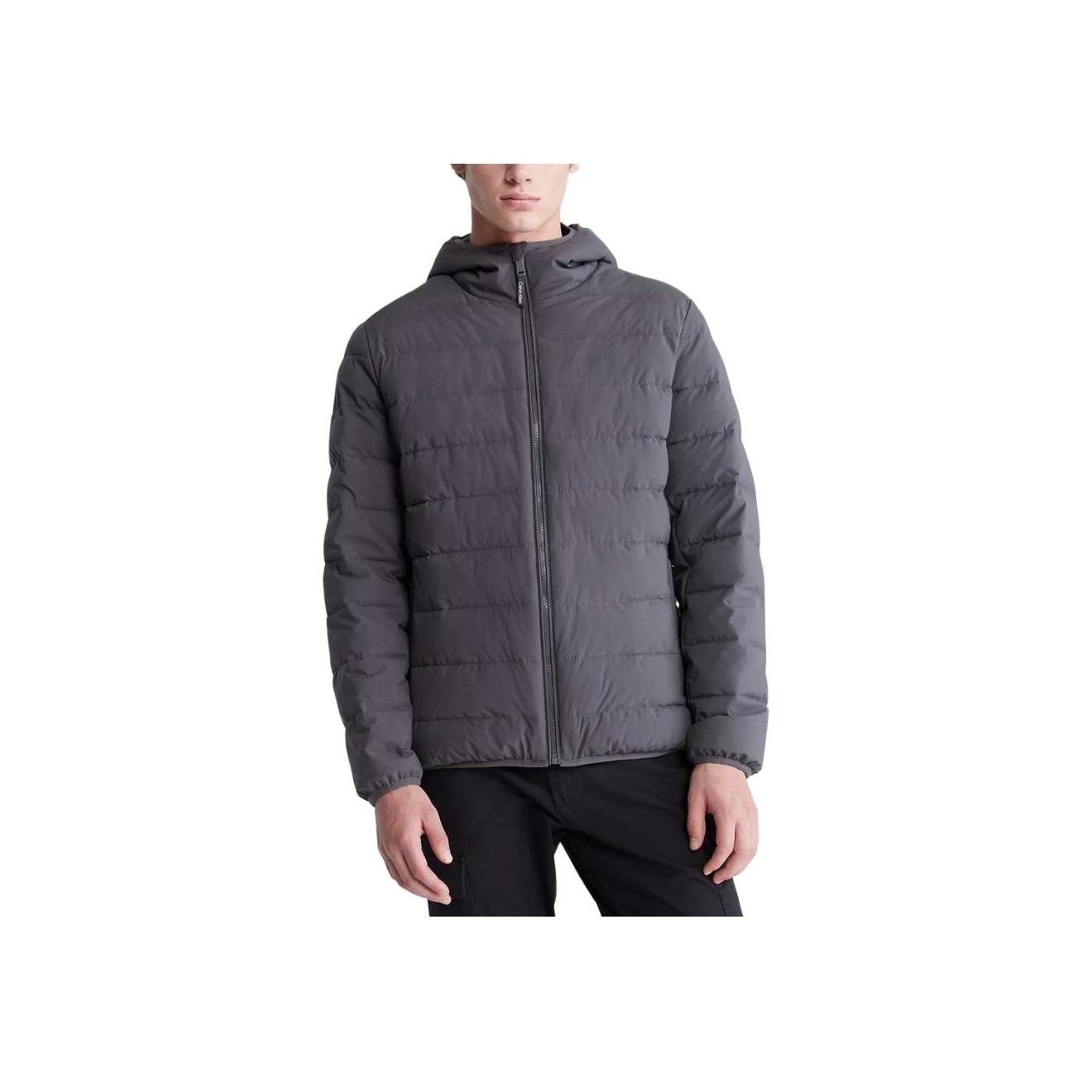 

Calvin Klein Minimalist Comfortable Versatile Hooded Long Sleeve Puffer Jacket Men Jacket Gray 81QP527-021 S