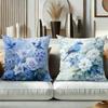 Blue Floral And Bird Pattern Decorative Cushion Covers Polyester Pillowcase, Sofa Decorative Cushion Cov Headboard Pillow
