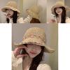 Stylish Ins Flower Foldable Straw Hat For Women Summer Beach Sun Protection