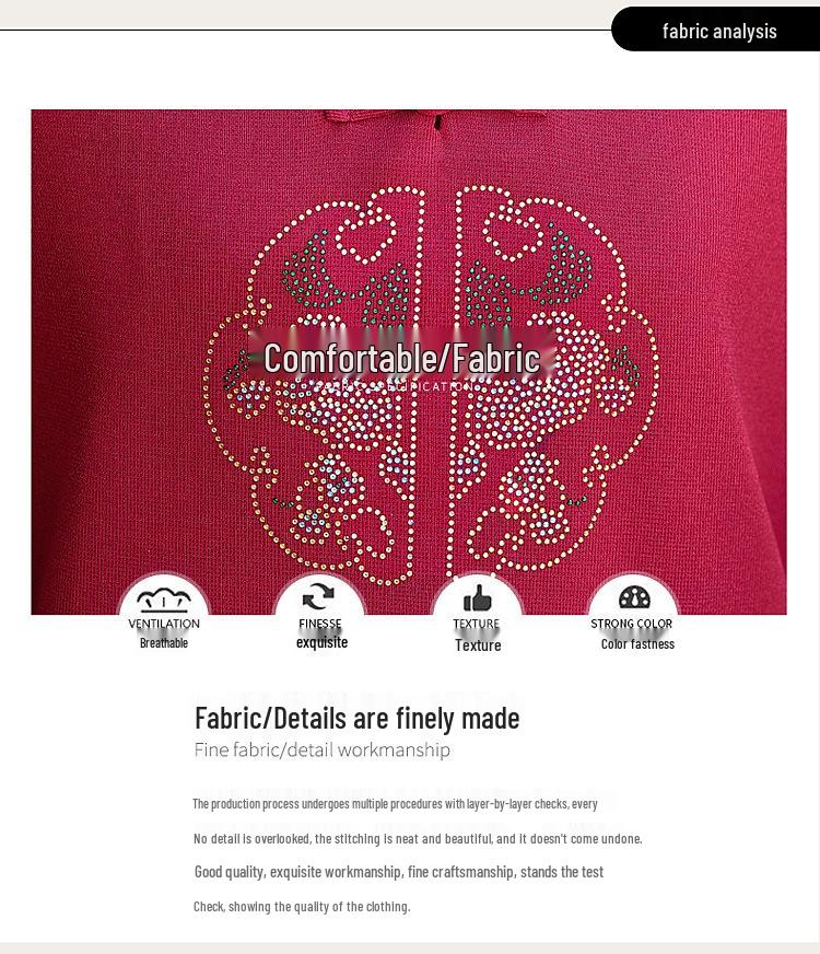 Mamas Herbst Stehkragen Langarm Bluse - Eleganter Nationalstil für Frauen mittleren und höheren Alters