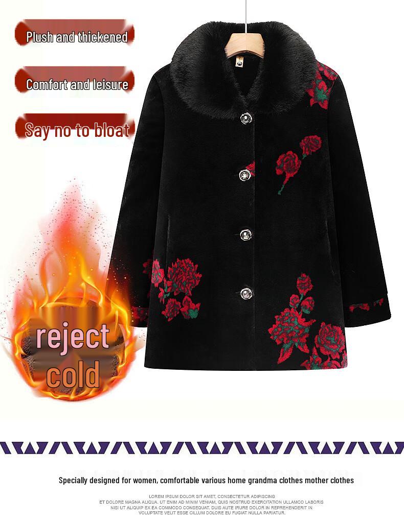 Xiaofu Women's Plush Lined Mid-Length Cotton Coat