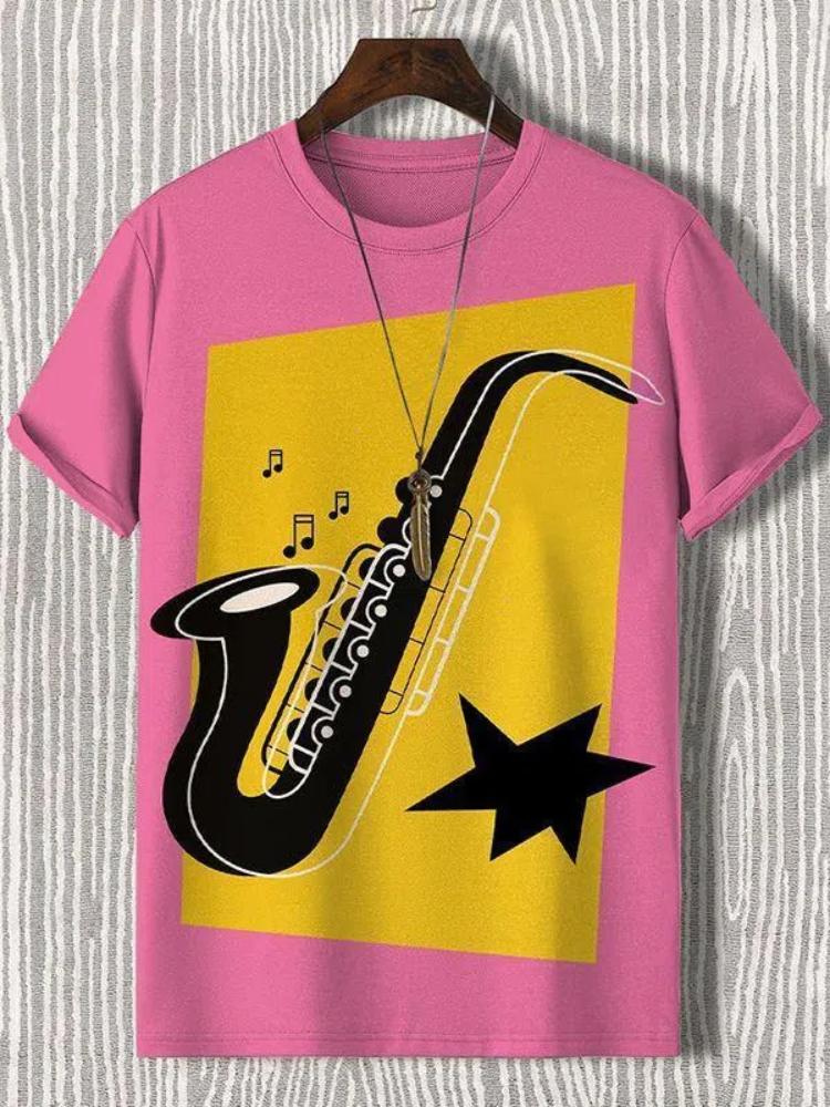 

Летняя мужская одежда, футболки для вечеринок, топы, мужская футболка с 3D-принтом, музыкальная футболка, черная, белая, уличная, повседневная, с коротким рукавом 6XL