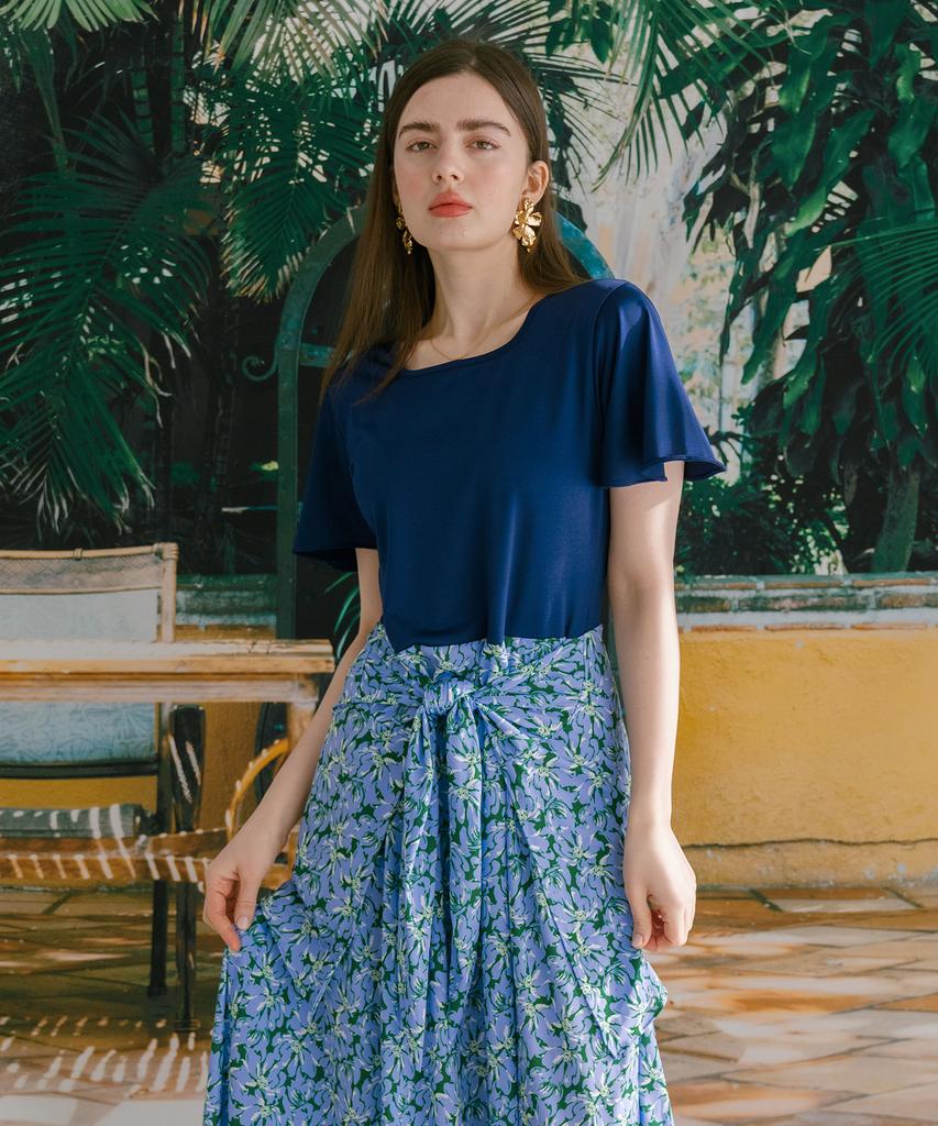 Bonide Square Neck Cover Dress Large Flower