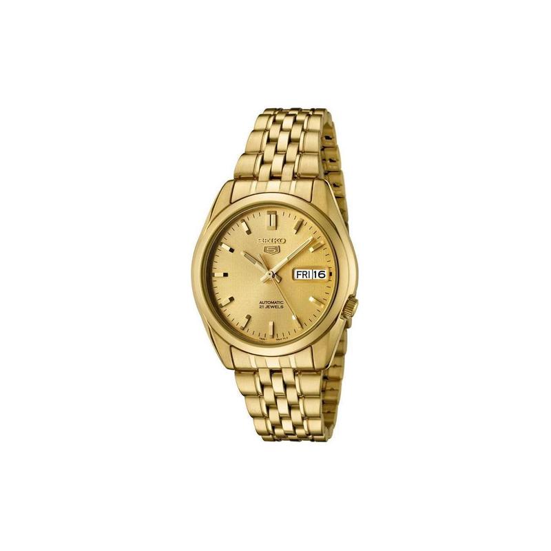 SEIKO 30-meter waterproof Automatic for men and women, gold dial SNK366K1 золотой