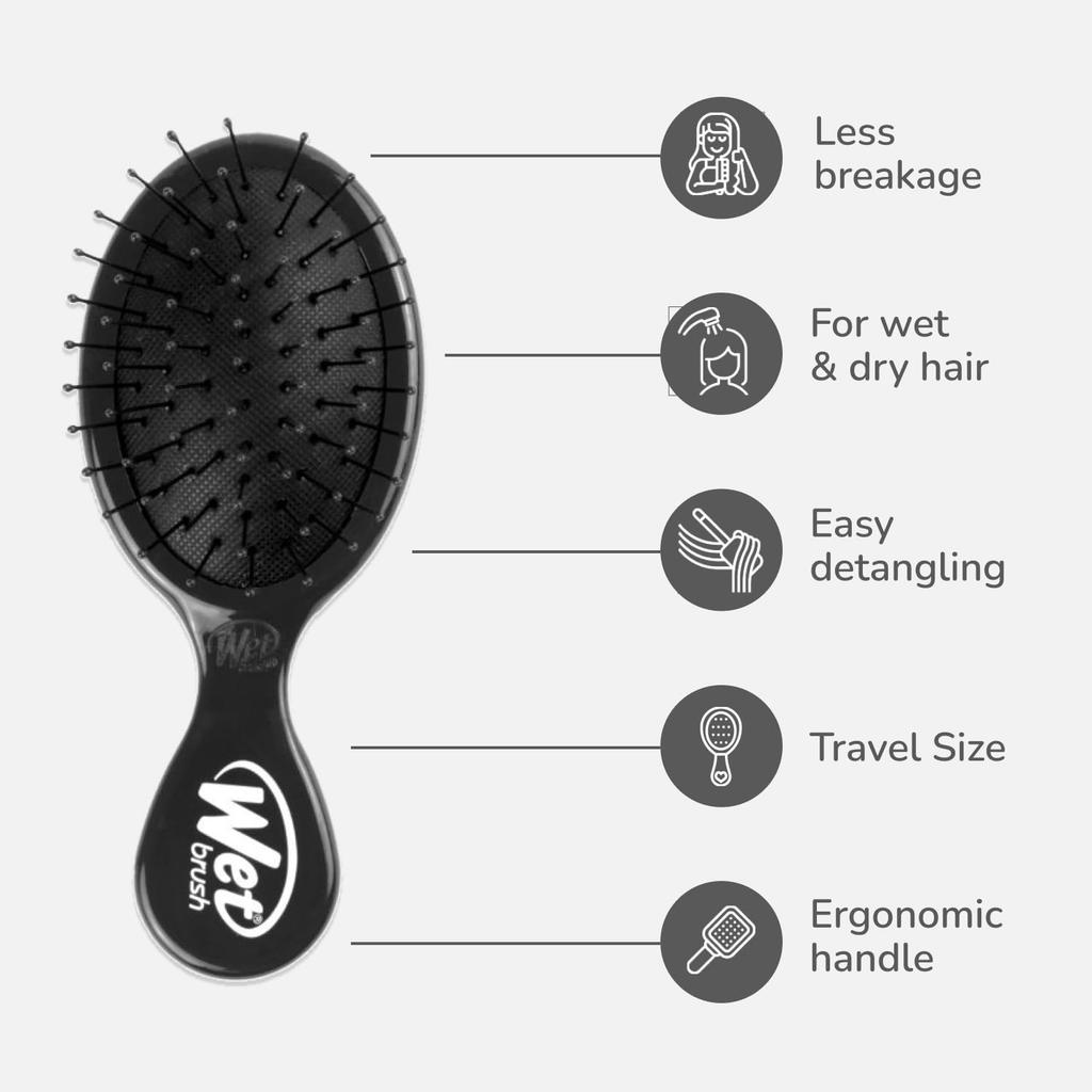 Wet Brush Mini Detangler Hair Black Brush, (x 1)