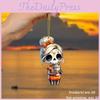 Acrylic Halloween Cuter Long Haired Skull Design Car Pendant For Interior Decor
