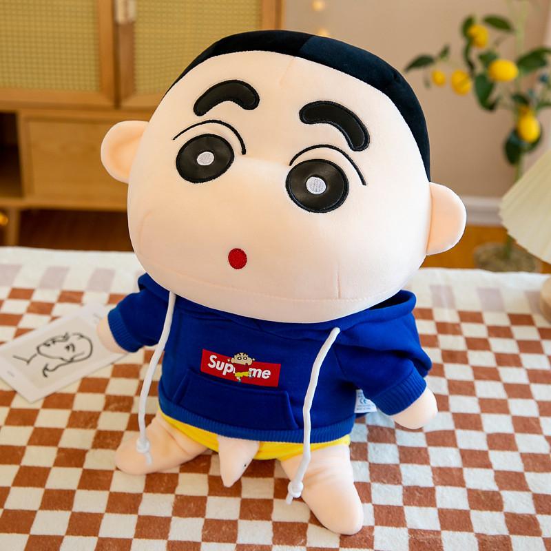 Cartoon Crayon Hoodie Shinchan Plush Toy Stuffed Doll Decoration Gift Kids