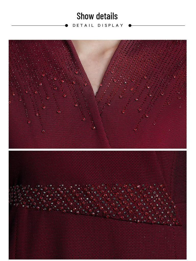 Elegant Plus Size Gown for Middle-Aged and Elderly Women - Spring/Autumn Wedding & Celebration Dress, 2022 Collection