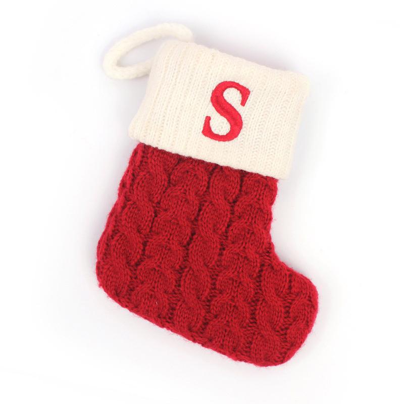Navidad Christmas Boots Letters Christmas Stocking New Knitting Christmas Tree Pendant Decorations Snowflake Christmas Socks