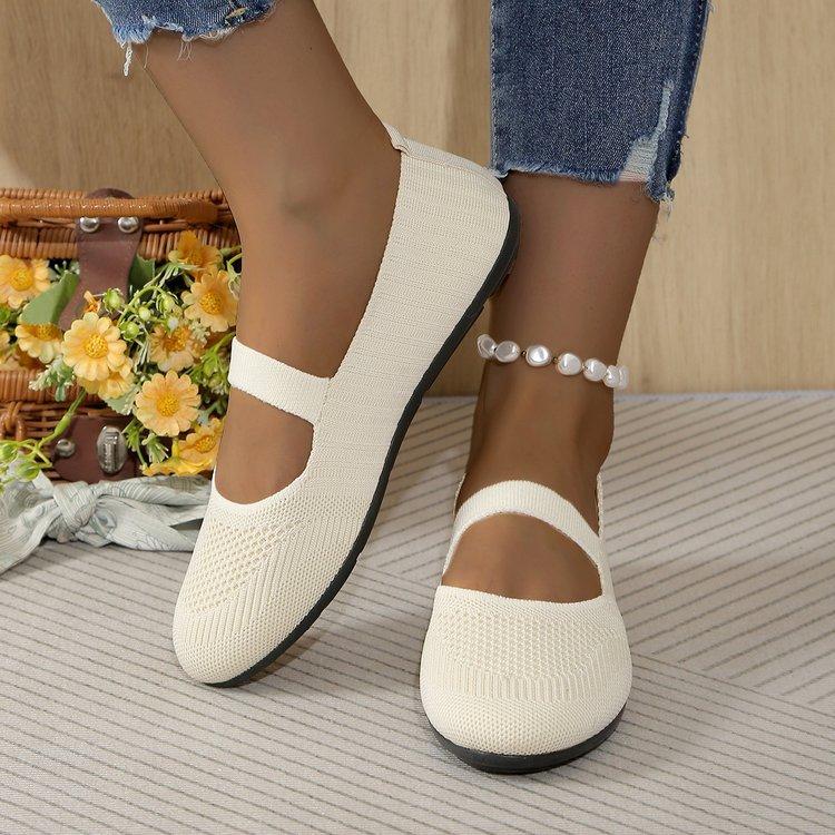 New Fashion Mom Casual Shoes for Ladies Women Flats Shoes Slip On Foldable Loafers for Women Square Toe Single Shoes Hollow Out
