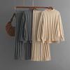 2026 Autumn Solid Color Half Turtleneck Split Sweater Twist Pants Sets Women Winter New Fashion Knitted Two-piece Sets for Women