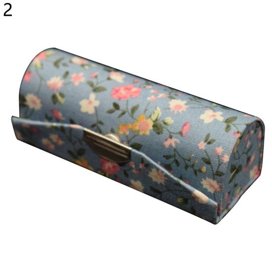 Lipstick Box with Mirror Floral Print Vintage Women Chinese Style Retro Lip Glosses Storage Box for Daily Life
