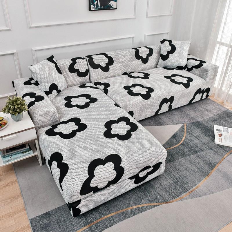 Geometric Sofa Covers For Living Roomastic Corner Couch Cover Sectional Corner L Shaped Chaise Longue Slipcover Funda De Sofá