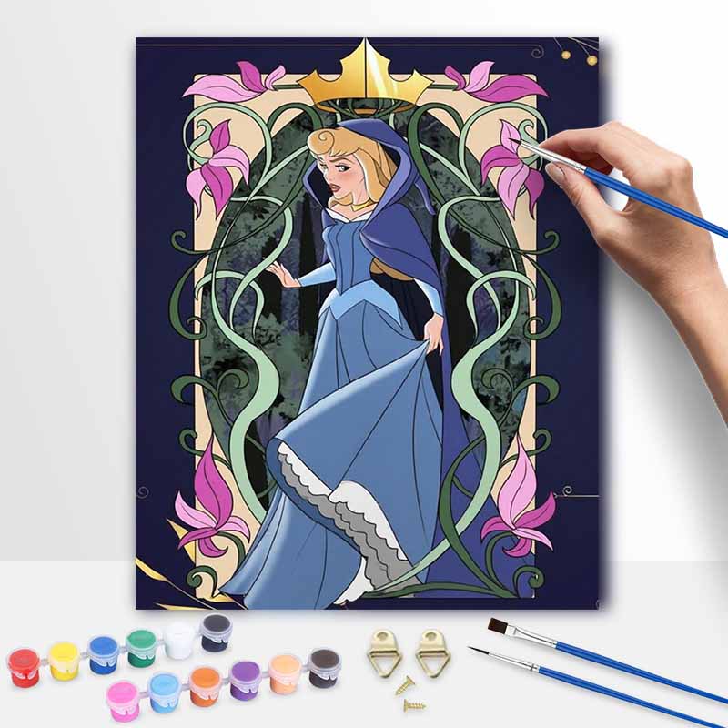 Disney Sleeping Beauty Aurora Oil Painting Kit Home Decor Gift 20x30cm