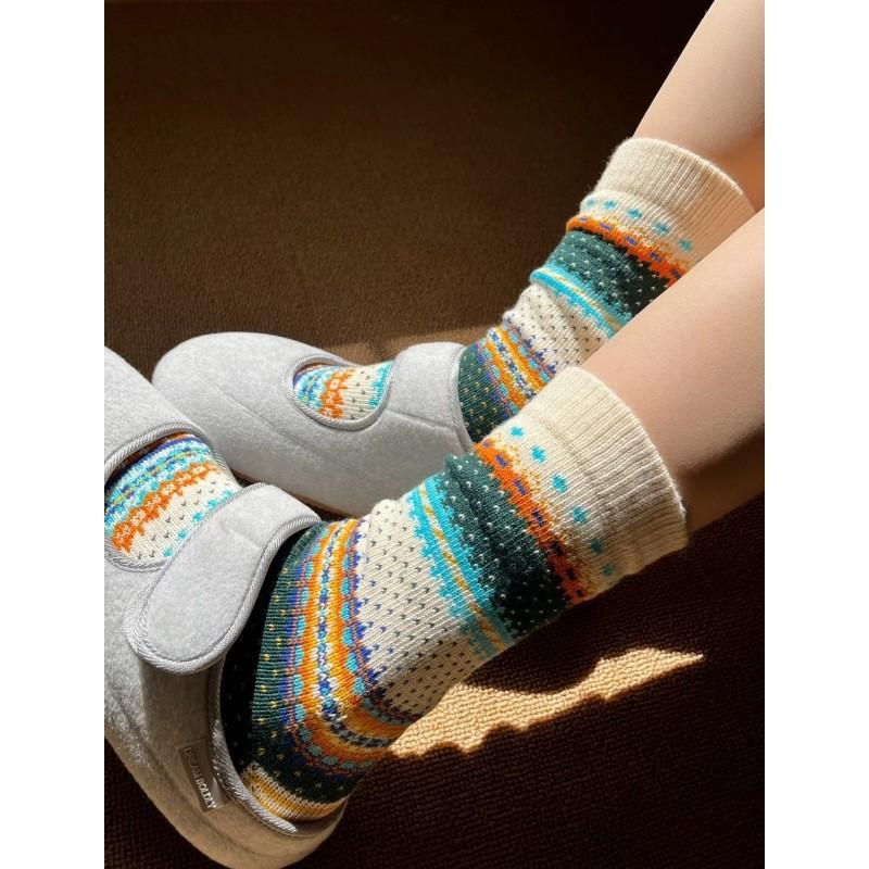 Socks Thick Thread Kaji Retro Ethnic Style Trend Couple American Street Medium Tube Stacking Socks