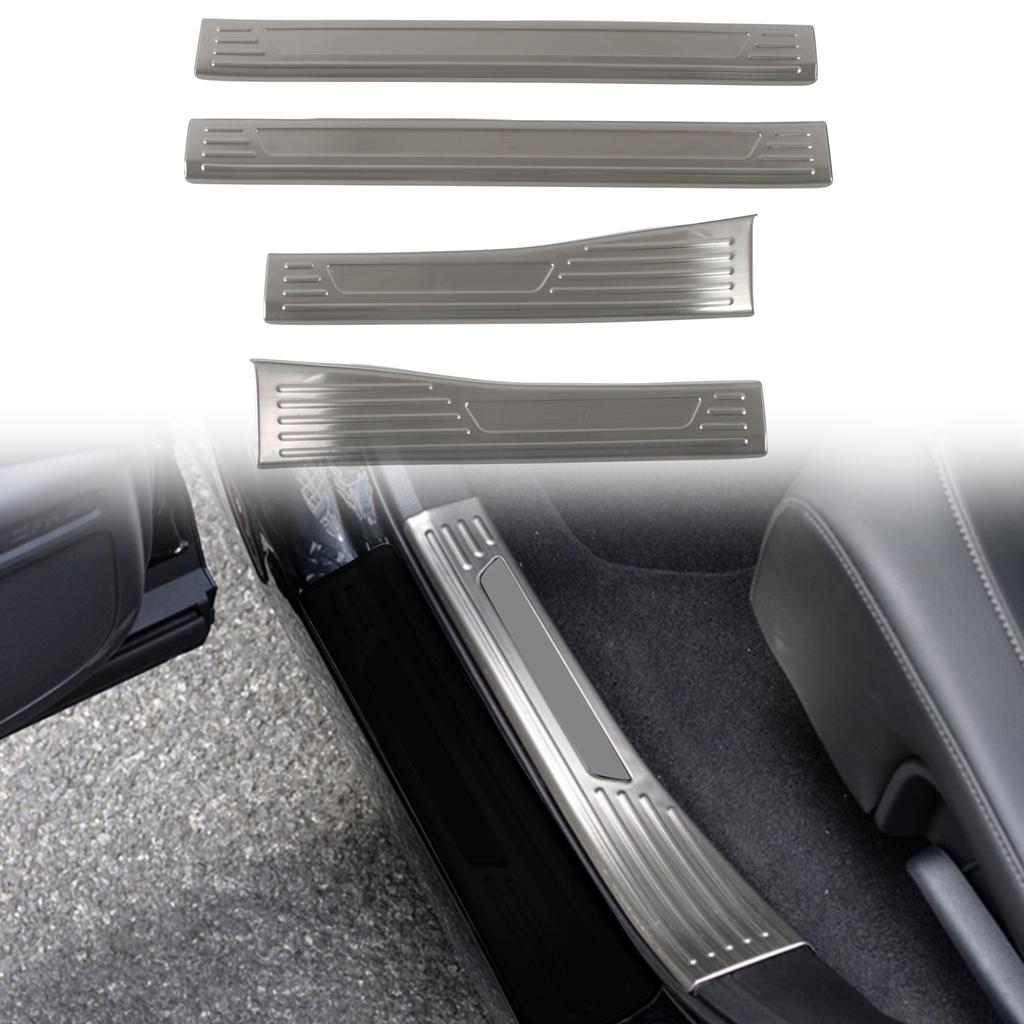 For Honda CRV CR-V  2024 Car Accessories Stainless Steel Silver Black Inner&Outlet Door Scuff Plate Threshold Cover 4pcs