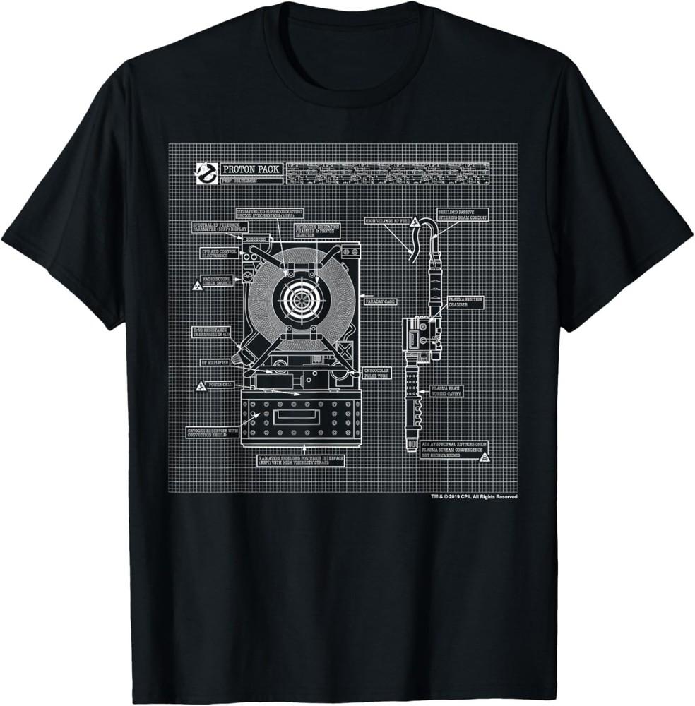 

Ghostbusters Proton Pack Schematics T-Shirt 2XL