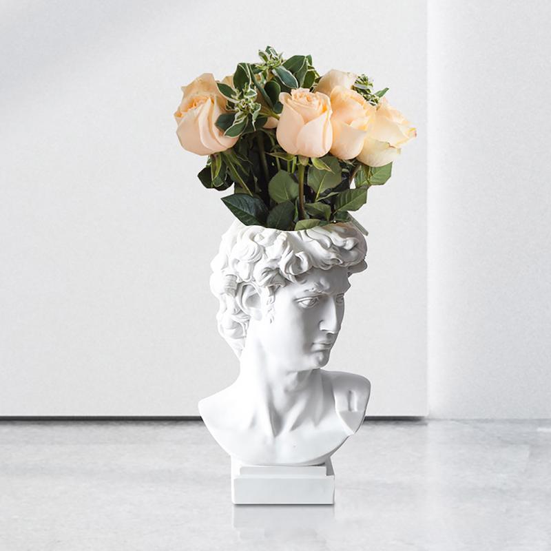 Ins Nordic David Vase Hydroponic Vase Ornaments Flower Pot Makeup Brush Storage Bucket Photo Props Vintage Home Decoration
