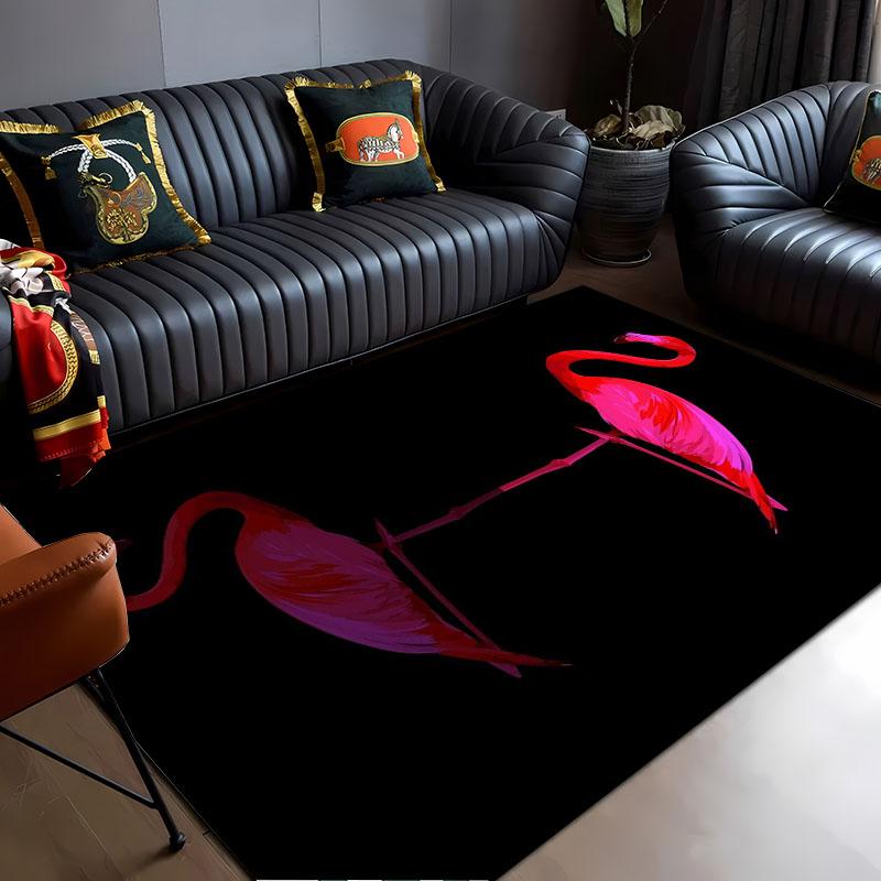 HD Printing Pink Flamingo Large Area Carpets for Home Living Room  Kids Bedroom Sofa Doormat Kitchen Floor Rugs Anti-slip  Decor