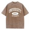 1987 University Authentic Printing men'S summer Vintage Washed  Cotton  Popular T-Shirt Fashion Cotton Short Sleeved