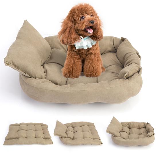 3-in-1 Dog Bed Comfortable Pet Mat Sofa Machine Washable Dogs Kennel Sleeping Bed